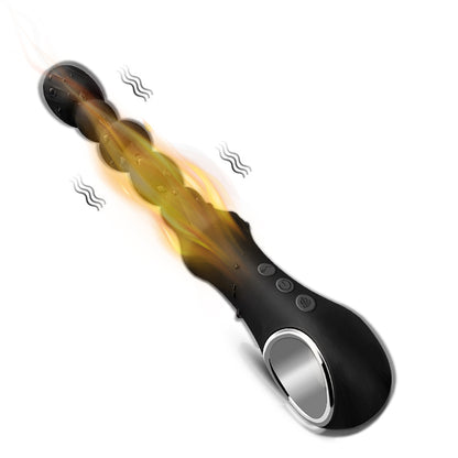 MAPARON アナルバイブ アナルビーズ 振動アナルプラグ 加温機能 7段階振動モード 4連続ビーズ 曲げ可能 静音防水 - TaRiss`s