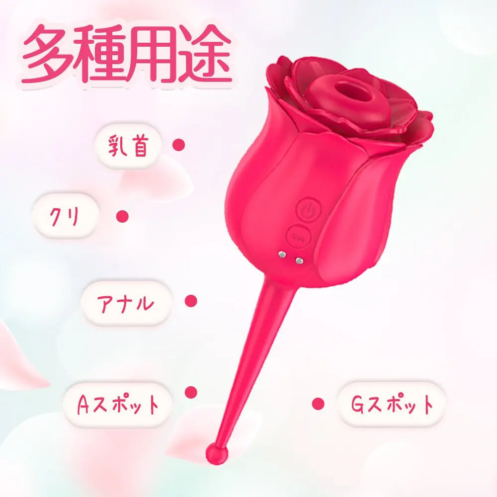 MinYn 女性向け 吸引バイブ 吸引ローター 乳首責め 5種類の吸引と7段階振動モード バラの形 - TaRiss's