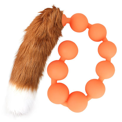 TaRiss's 2点セット アナルビーズ アナルプラグ 尻尾付き 9ビーズ 夜光 取り外し可 - TaRiss's