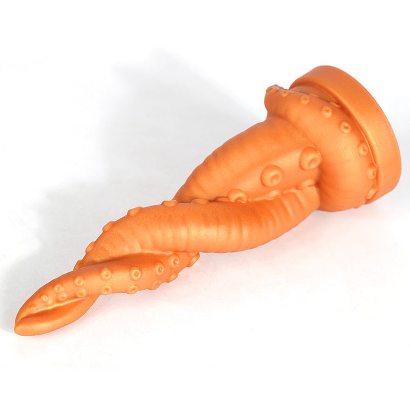 TaRiss's クラーケン アナルプラグ 吸盤付き 触手形 突起あり シリコン ゴールド 5.3cmx22.5cm - TaRiss's