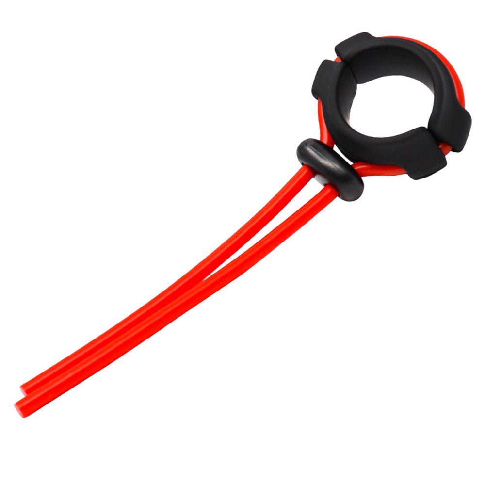 TaRiss's ペニスリング コックリング 包茎リング サイズ調整可 繰り返して使用可能 多種用途 男性用 シリコン ブラック レッド - TaRiss's