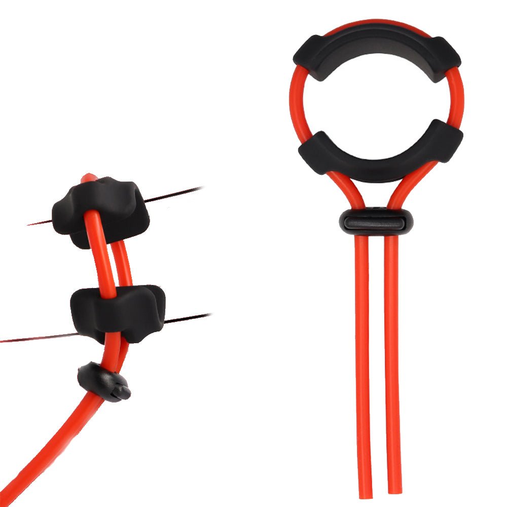 TaRiss's ペニスリング コックリング 包茎リング サイズ調整可 繰り返して使用可能 多種用途 男性用 シリコン ブラック レッド - TaRiss's